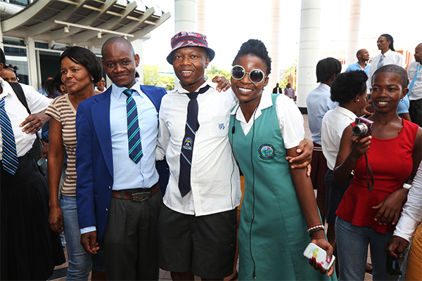 Botswana Ministry of Health employees dressed as students for Back-to-School Day