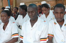 Health workers in Uganda