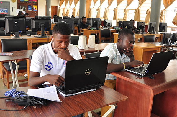 students in computer lab