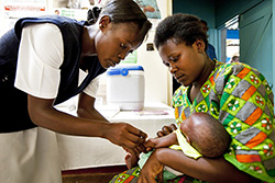 Health worker at FBO facility in Kenya