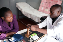 Nurse demonstration of family planning