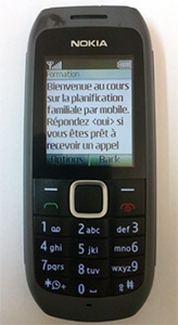 Phone showing text from mLearning course