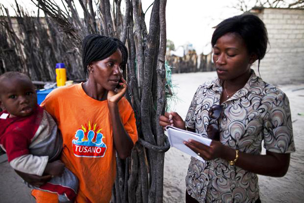 Health worker provides outreach care in Namibia