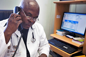 Health worker in Namibia