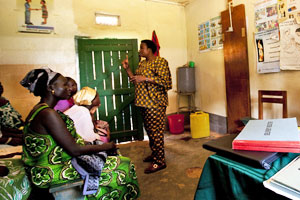 Health worker in South Sudan