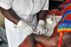 Health worker in Uganda