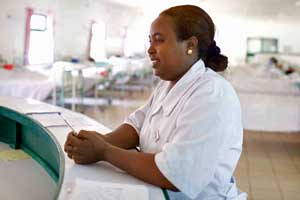 Health worker in Ethiopia