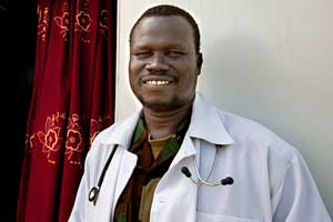 Health worker in South Sudan